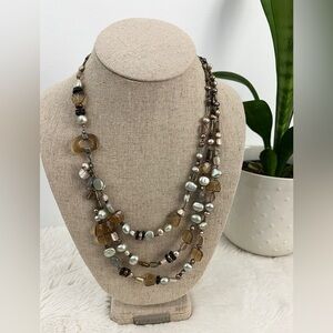 SILPADA Sterling silver triple strand necklace